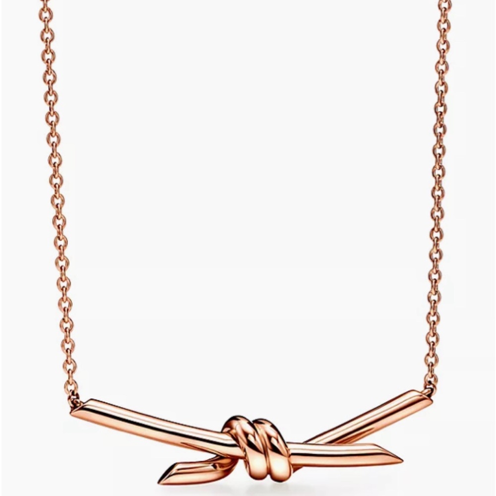 Tiffany & Co. Knot Pendant in 18k Rose Gold with Adjustable Chain